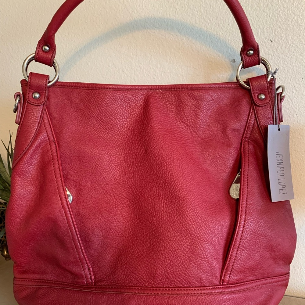 Jennifer Lopez Red Women's Slouch Hobo Bag